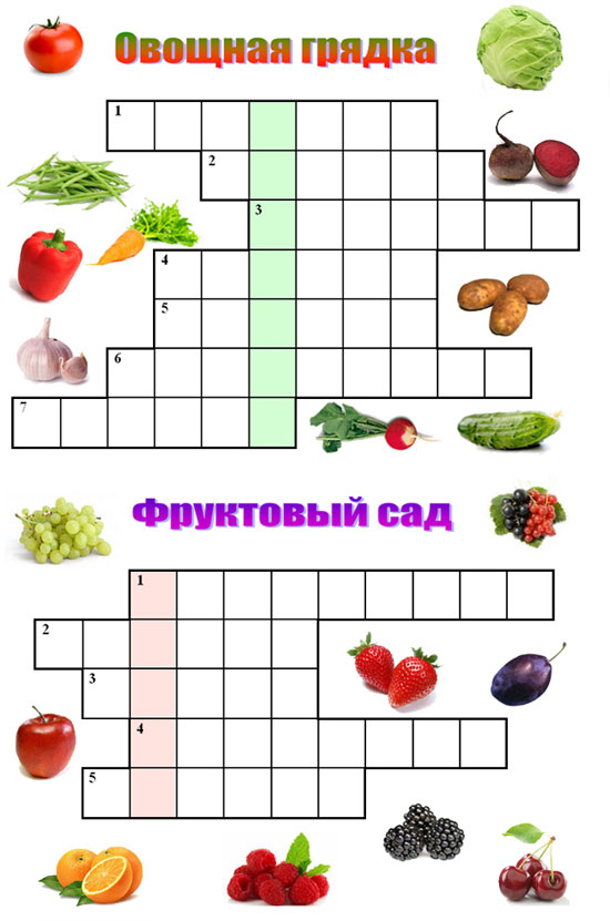 Кроссворд по блюдам из овощей